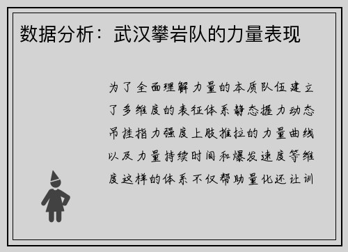 数据分析：武汉攀岩队的力量表现